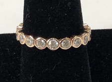 Sterling Silver Ring Gold Plated Band GM CZ 925 - Size 9