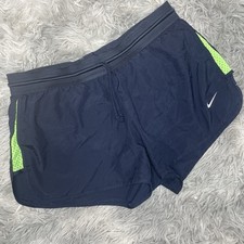 Nike Drifit Run Fast Running Shorts Obsidian Blue Green Women’s Size Small Lined