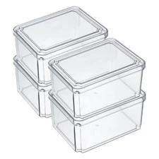 Fresh Food Storage Containers for Fridge 4PCS, Plastic Produce Saver-White