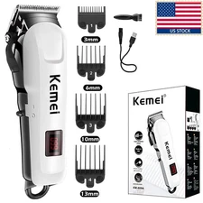 US Kemei 809A Cordless Hair Clippers Trimmer Shaving Machine Cutting Barber Tool