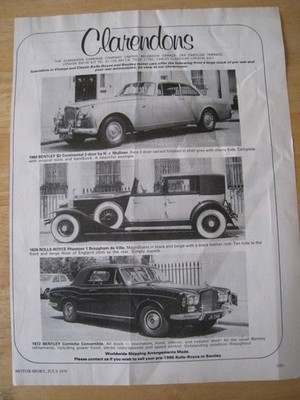 CLARENDONS CARRIAGE COMPANY BENTLEY ROLLS-ROYCE PHANTOM 1979 WERBEDATEI 60