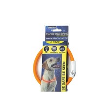 Bisley Collar Flashing LED Rechargeable USB Orange  Collars And Leads