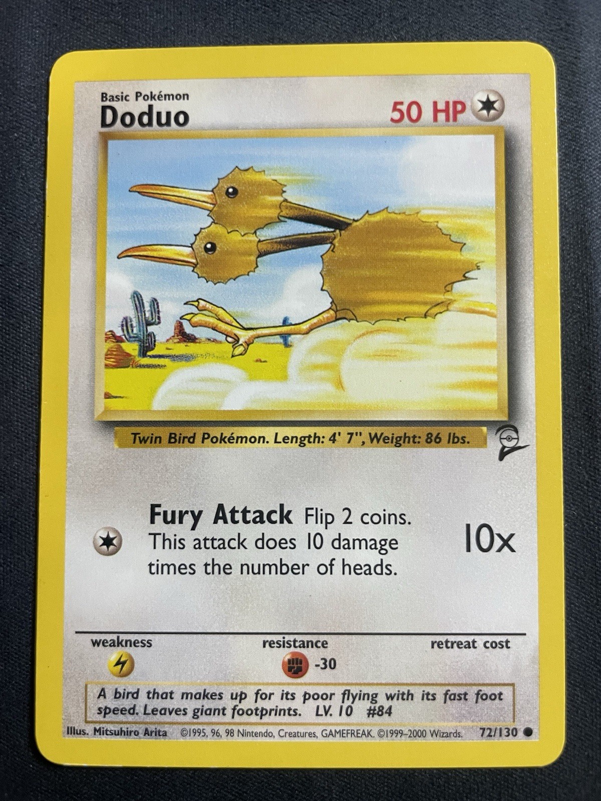 Doduo 72/130 Pokemon Base Set 2 Unlimited Vintage LP