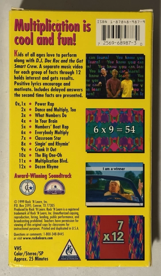 1999 Rock N Learn VHS Multiplication Rap Educational Math Music Video Tape - Image 2 of 3