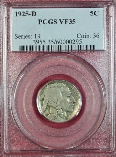 1925-D BUFFALO NICKEL PCGS VF35