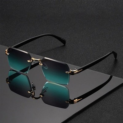 Rimless Sunglasses Vintage Fashion Shades | Trendy Unisex UV Protection Glasses