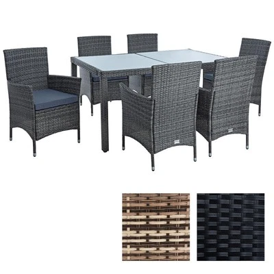 ESTEXO Polyrattan Essgruppe Sitzgruppe Gartenmöbel Set Rattanmöbel Gartenset Rattan