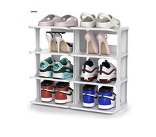 Stackable Shoe Organizer for Closet, Small Shoe Rack for Entryway, Bedroom, D...