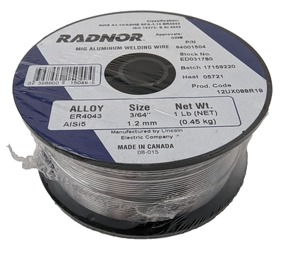 Aluminium ER4043 MIG Wire 5kg Spool