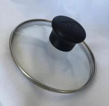 T-Fal Glass Replacement Lid with Vent 5.75 Outer 5.25" Inner Lip Black Knob