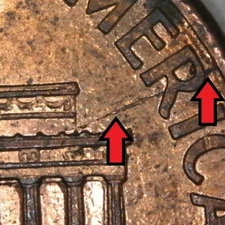 1996-P Philadelphia Lincoln Memorial Penny/Cent Die Crack Error/Variety Circ.