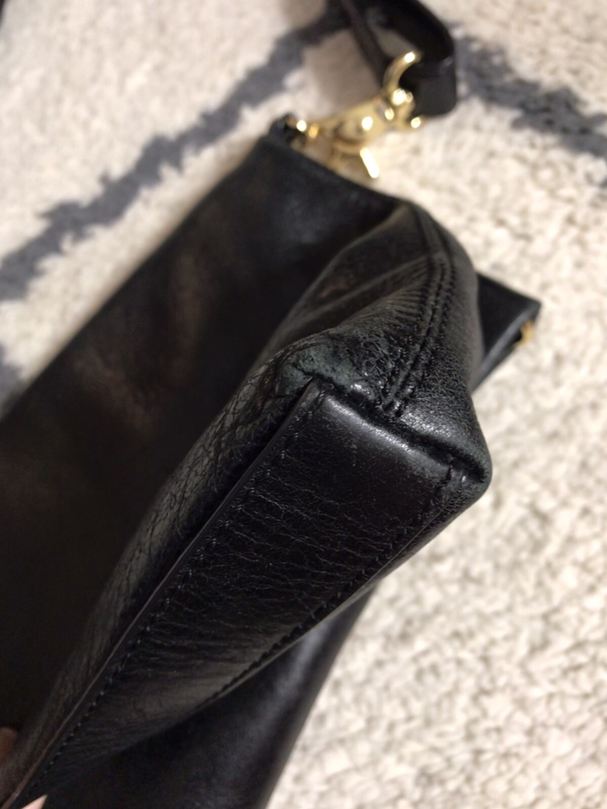 Tory Burch Dena Black Leather Foldover Convertible Crossbody Shoulder