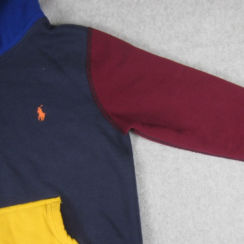 Polo Ralph Lauren Hoodie Youth Boy Small 8 Colorblock Sweatshirt Preppy - Picture 4 of 16