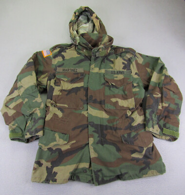 Vintage Alpha Industries Jacket Mens Small Coat C/W Field Woodland Camo Army 90s