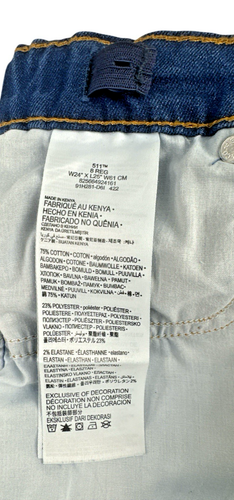 Levi's 511 Performance Slim Fit Adjustable Waist Jeans - Size 8 Regular (W24 L25 - Picture 12 of 14