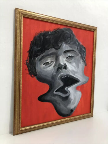 Vinntage Abstract Portrait Surrealist Mans Head Oil Painting by Unknown Artist - Picture 4 of 8