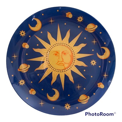 Pilgrim Glass Silhouette Server Decor Celestial Sun Design Plate/Platter 13''Gift