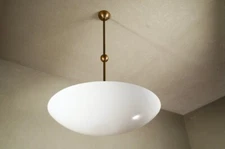 6 Light Elegant Ceiling Flushmount Light Pendant Mid Century Modern Brass Light