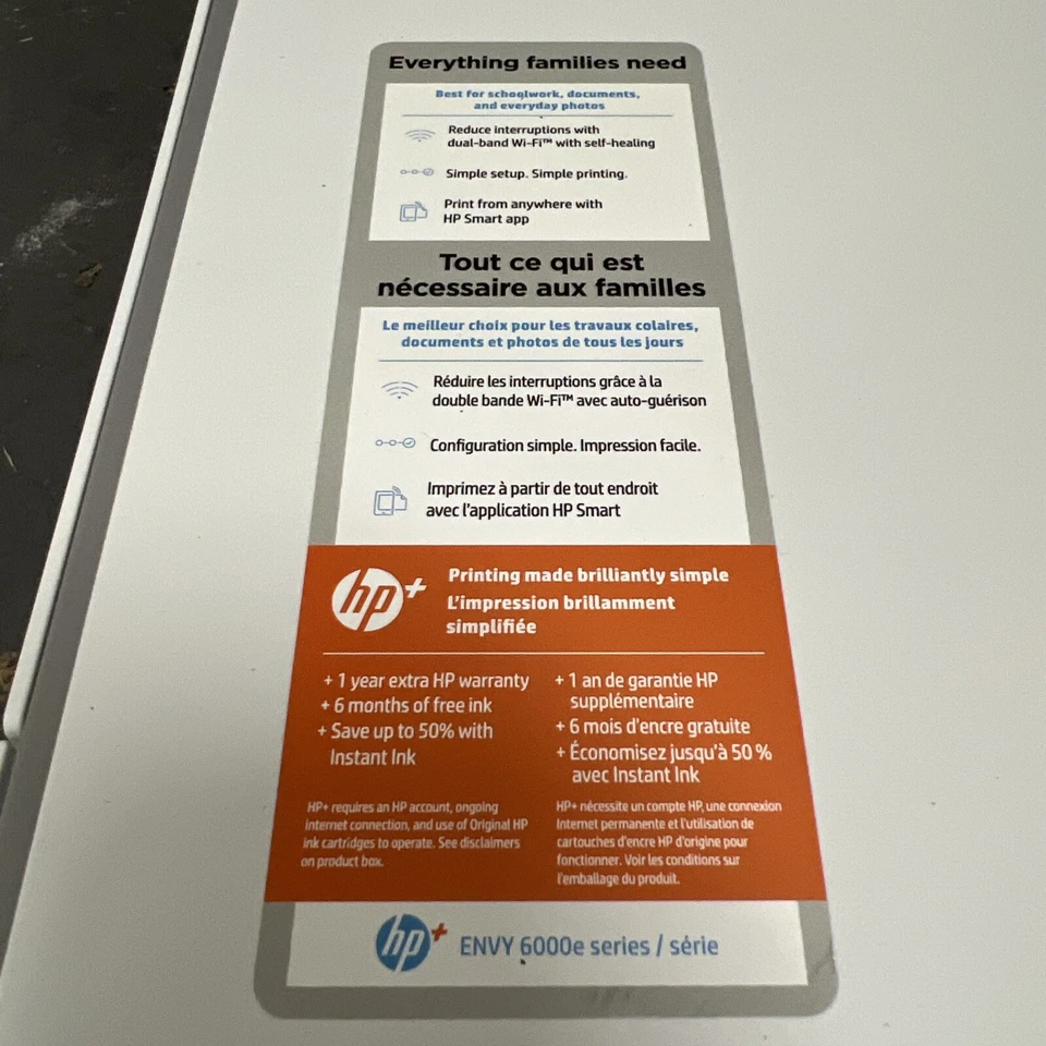 HP ENVY 6055e Thermal Inkjet All-In-One Printer - White W/ New Ink (D2) - Image 2 of 4