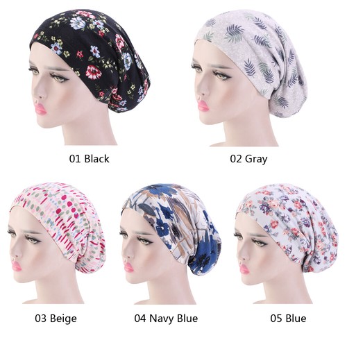 Women Muslim Stretch Turban Hat Chemo Cap Hair Loss Head Cover Indian Beanie Cap - Picture 4 of 44