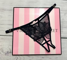 Victoria's Secret Ziggy Glam Crotchless Thong Panty Dark Blue 29.95