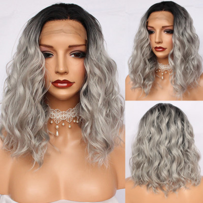 Ombre Gray Short Lacefront Wig!! IMstyle Teresa Ombre Short lace Front wig 13*3 lace cap  main image 3