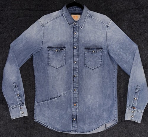 Chemise Pepe Jeans Homme Denim Bleu – Taille M, Vintage Lavé, Manches Longues