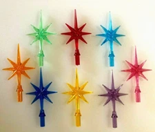 GREEN SNOWFLAKE MEDIUM STAR Ceramic Christmas Tree 7point Topper Vintage