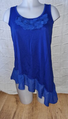 (AB) Gorgeous blue ROCHA JOHN ROCHA asymmetric hem top Size 8
