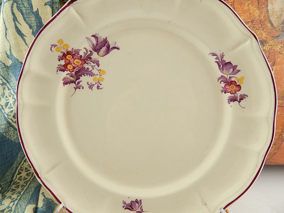 ANTICO PIATTO SOCIETA' CERAMICA ITALIANA LAVENO VERBANUM STONE DECORI VIOLA  - Immagine 2 di 4