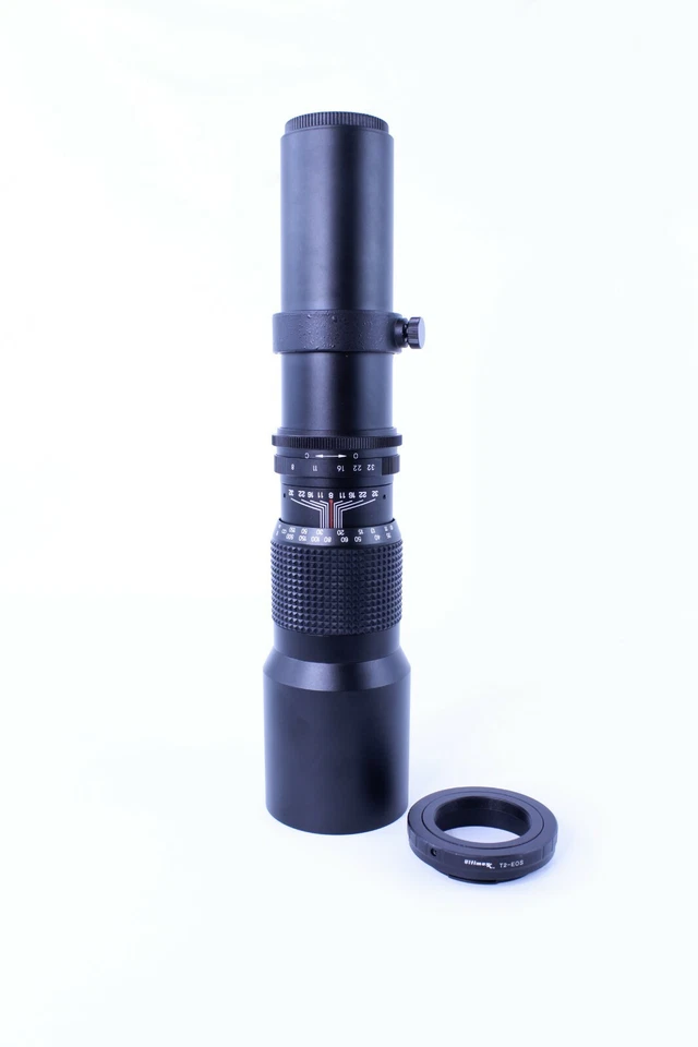 Lente teleobjetivo zoom Opteka 500 mm/1000 mm f/8 HD/MC para Canon  Foto 2 de 4