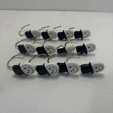 Winter Christmas Shower Curtain Hooks Snowmen Set of 12
