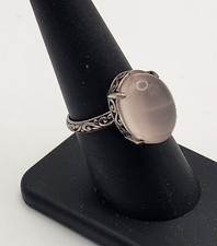 Rose Quartz Sterling Silver Ring- Size 8