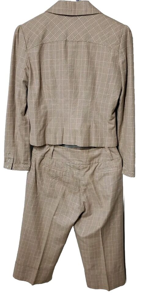 Allen by Allen Schwartz 2 Piece Brown & Pink Cropped Pant Suit Sz 4 | eBay