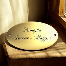 Targa Ovale in Ottone per Porta, Ufficio Albergo con Incisione Personalizzata