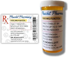 Funny Joke Fukitol Pill Bottle Prank - Gag Gifts for Men Women - Novelty Gift