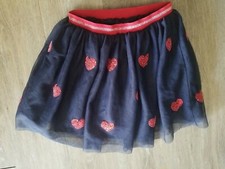 PRIMARK Girls Tutu Dancewear Costume Skirt Ballet Blue With Red Hearts Size 5/6