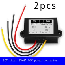 2PACK DC12V Step Up To DC 19V Voltage 4A 76W Power Supply Converter Regulators