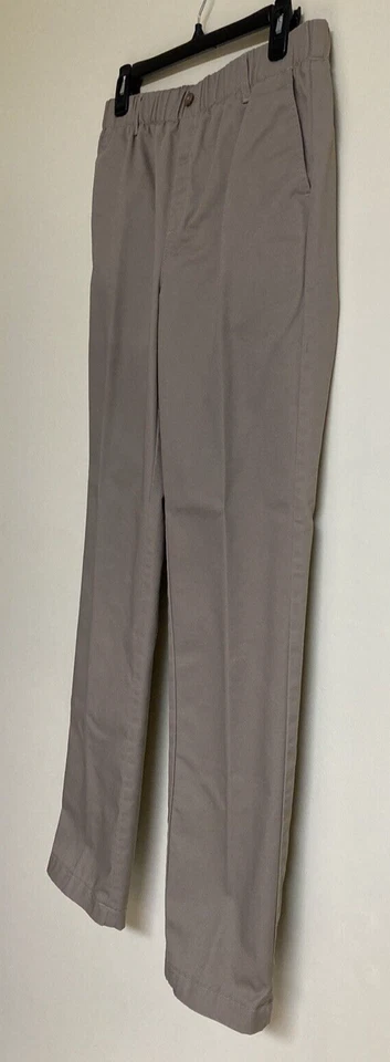 Pantalones Caqui Niños Lands' End Talla US 18 Bronceado Uniforme Ajustable Cintura Elástica Pantalón Foto 3 de 4