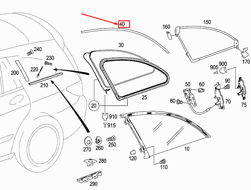 Neu MERCEDES-BENZ R W251 Fensterverkleidung hinten links oben A2516905580