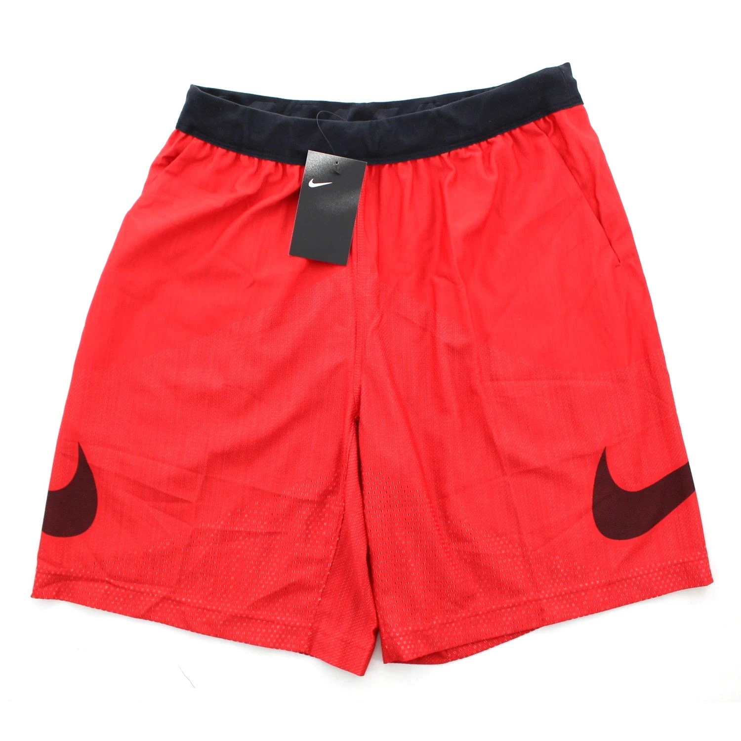 Nike Football Gym Shorts, Men's 10" Inseam, Nike Dry 837216-657, Red, Large