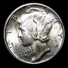 1941 Mercury Dime Silver ---- Gem BU FB Condition Coin ---- #513Z