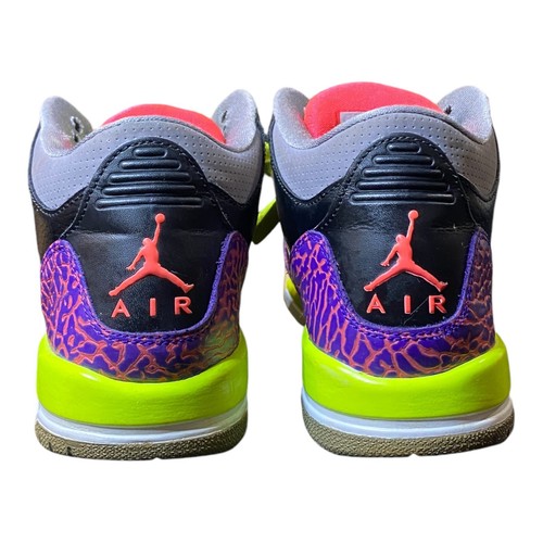 Jordan 3 Retro Mid Black Atomic Red Girls Sz 6.5 Comes With Box 441140 039 Joker - Picture 7 of 10