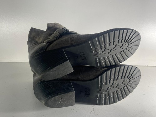 Eileen Fisher Damenschuhe Größe 6,5/39,5 gebraucht grau Wildlederimitat Stiefel -E33 - Bild 5 von 7