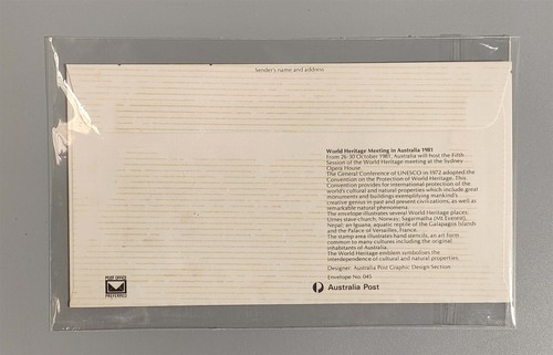1981 24c 'World Heritage Meeting in Australia 1981' Pre-Paid Envelope-Unused - Picture 2 of 2