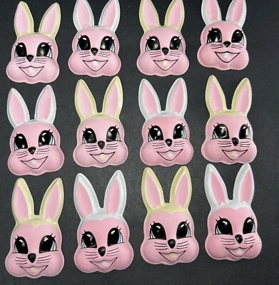 NOS Bakery Crafts Pop Tops 3D Bunny Rabbit Heads Cake Cupcake Decoration Easter