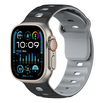 Breathable Silicone Sports Wrist Band For Apple Watch Strap 42/44/45/46/49mm