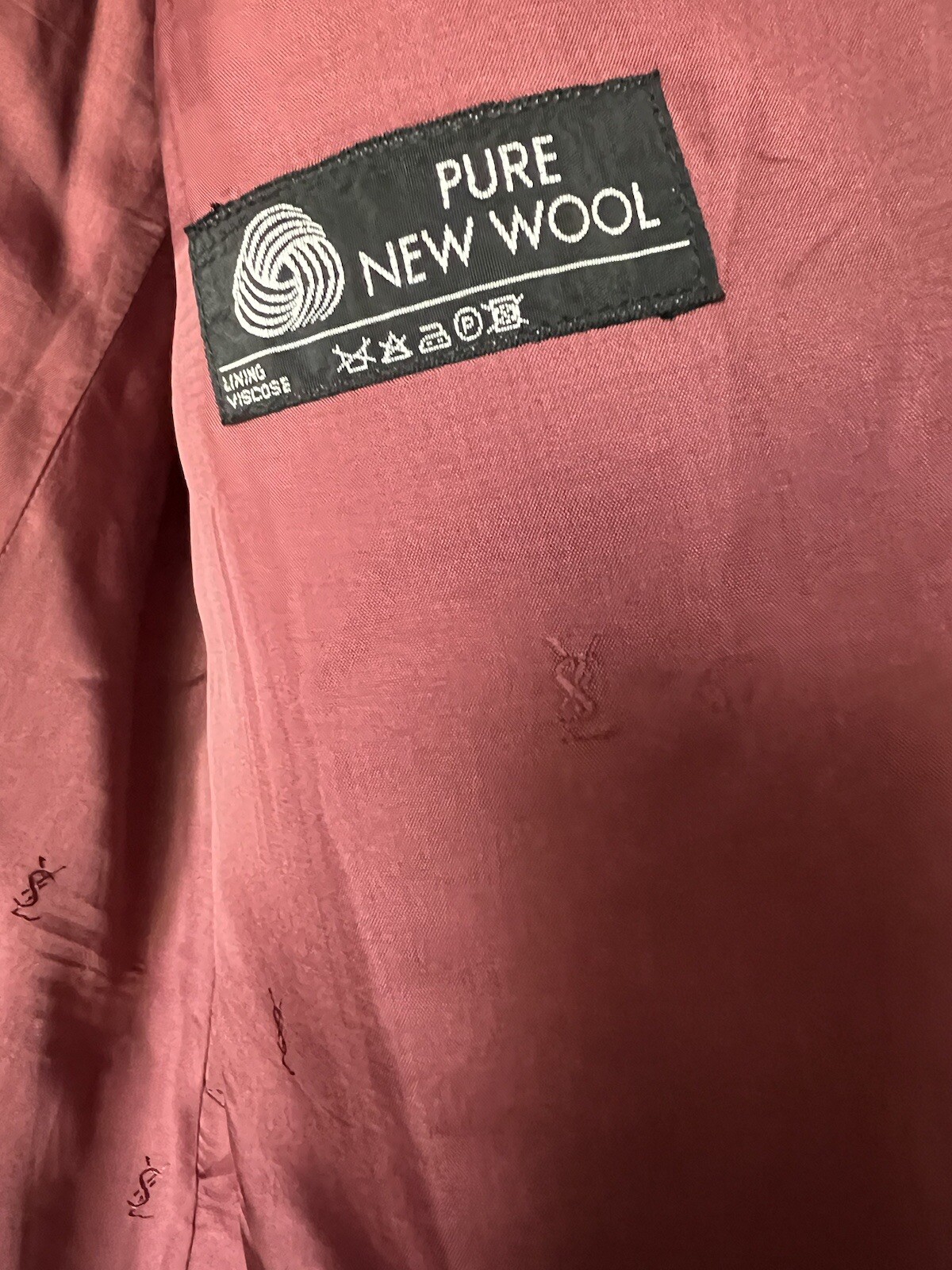 Rara giacca blazer vintage anni '80 Yves Saint Laurent da uomo logo bottone blu scuro XL