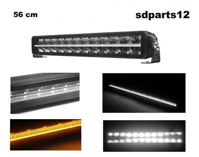 56cm Barre Lumineuse LED 12-24V Feu Longue Portée 10900lm + DRL Orange Blanc - Photo 1/4