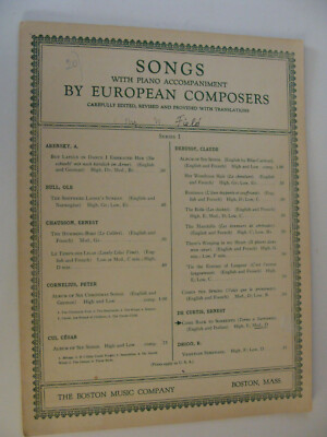 Come Back to Sorrento Eng/ Ital Med D Ernesto de Curtis Torna a Surriento 1934